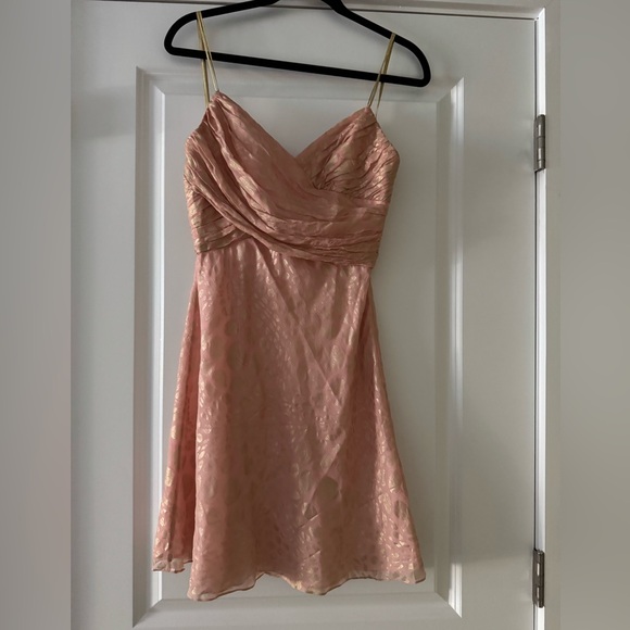 Shoshanna Dresses & Skirts - Shosanna pink gold baby doll dress